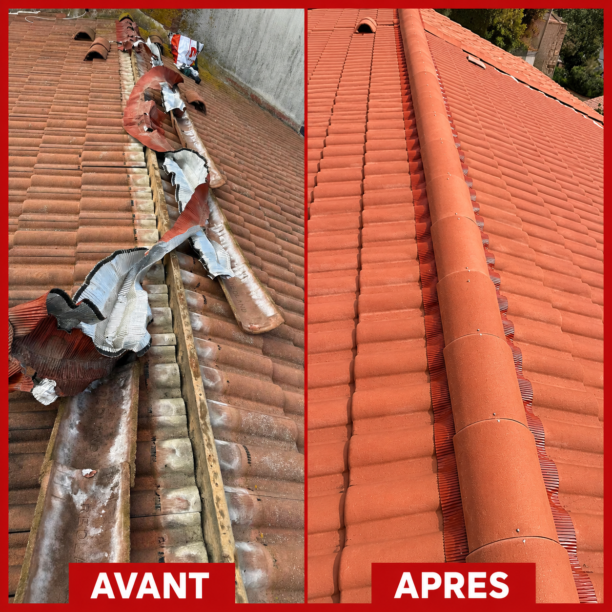 réparation de faitage sur toiture à Saint-Gilles-Croix-de-Vie couvreur à Challans et Saint Hilaire de Riez avec garantie décennale
